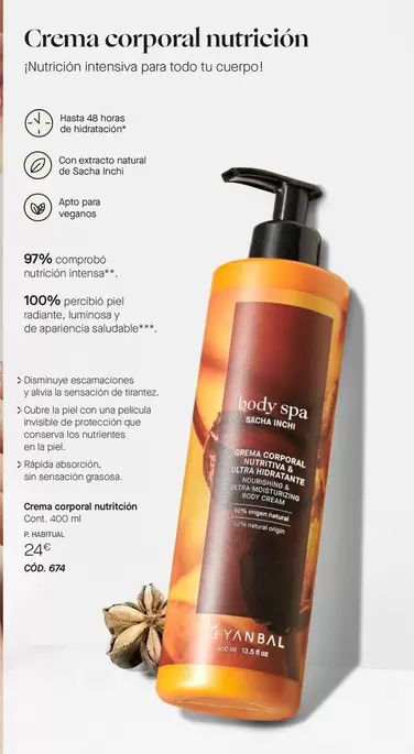 Oferta de Yanbal - Crema Corporal Nutricion por 24€ en Yanbal