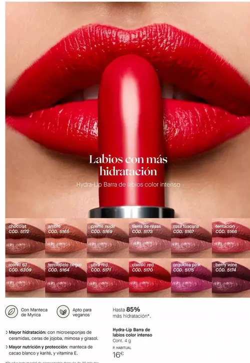 Oferta de Hydra Lip Barra De Labios Color Intenso por 16€ en Yanbal