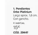 Oferta de Pendientes Orbe Platinium por 15€ en Yanbal