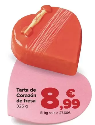 Oferta de Tarta De Corazón De Fresa por 8,99€ en Carrefour