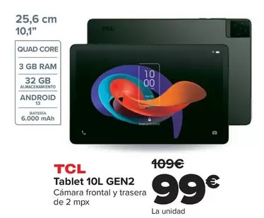 Oferta de TCL - Tablet 10L Gen2 por 99€ en Carrefour