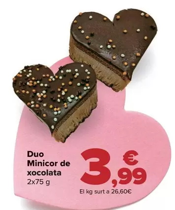 Oferta de Duo Mini Corazón De Chocolate por 3,99€ en Carrefour