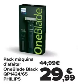 Oferta de Pack Maquina De Afeitar  Oneblade Black Qp142465   por 29,99€ en Carrefour