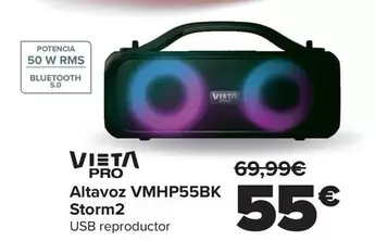 Oferta de Vieta - Altavoz Vmhp55bk Storm2 por 55€ en Carrefour