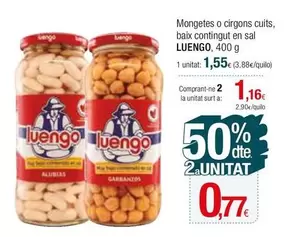 Oferta de Luengo - Mongetes O Cirgons Cuits, Baix Contingut En Sal por 1,55€ en Condis