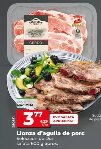 Oferta de Seleccion De Dia - Chuleta De Aguja De Cerdo por 3,77€ en Dia