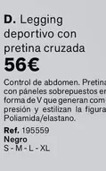 Oferta de Legging Deportivo Con Pretina Cruzada por 56€ en Leonisa