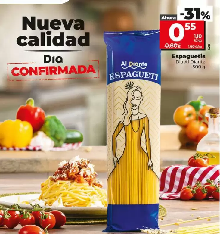 Oferta de Dia Al Diante - Espaguetis por 0,55€ en Dia