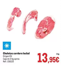 Oferta de Chuletas Cordero Lechal por 13,95€ en Makro