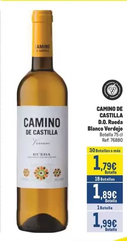 Oferta de Castilla - Camino De Castilla D.o. Rueda Blanco Verdejo por 1,79€ en Makro