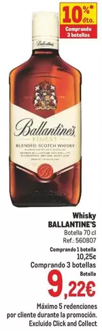 Oferta de Ballantine's - Whisky por 9,22€ en Makro