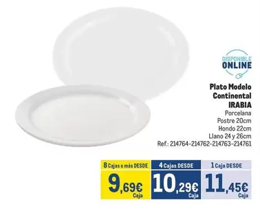 Oferta de Continental - Plato Modelo por 11,45€ en Makro