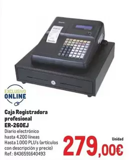 Oferta de Caja Registradora profesional ER-260EJ por 279€ en Makro