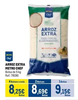 Oferta de Metro Chef - Arroz Extra por 9,15€ en Makro