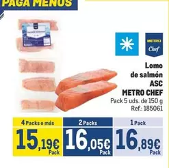 Oferta de Metro Chef - Lomo De Salmon Asc por 16,89€ en Makro