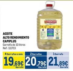 Oferta de Capiplus - Aceite Alto Rendimiento por 21,89€ en Makro