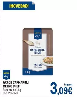 Oferta de Chef - Arroz Carnaroli por 3,09€ en Makro