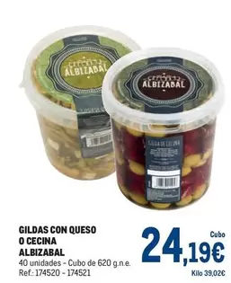 Oferta de Kilda - Gildas Con Queso O Cecina por 24,19€ en Makro