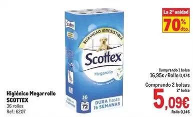 Oferta de Scottex - Higiénico Megarrollo por 16,95€ en Makro