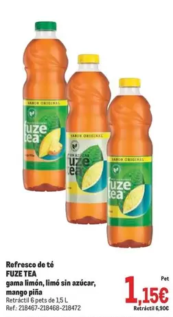 Oferta de Mango - Refresco De Té Gama Limón, Limón Sin Azúcar, Mango Pina por 1,15€ en Makro