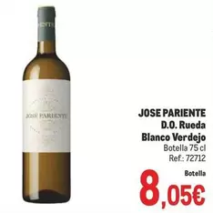 Oferta de José Pariente - D.o. Rueda Blanco Verdejo por 8,05€ en Makro