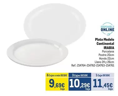 Oferta de Continental - Plato Modelo por 11,45€ en Makro