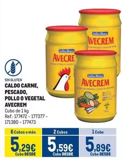 Oferta de Avecrem - Caldo Carne, Pescado, Pollo O Vegetal por 5,89€ en Makro