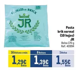 Oferta de JR - Pasta Brik Normal por 1,55€ en Makro