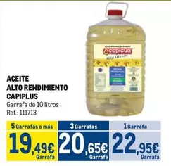 Oferta de Capiplus - Aceite Alto Rendimiento por 22,95€ en Makro