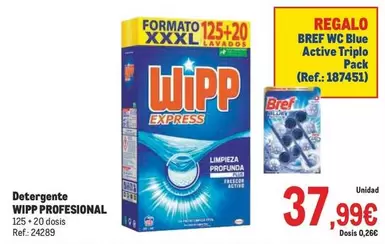 Oferta de WiPP Express - Detergente/ Profesional por 37,99€ en Makro