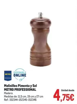 Oferta de Molinillos Pimenta Y Sal por 4,75€ en Makro