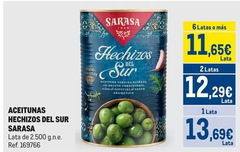 Oferta de Sarasa - Aceitunas Hechizos Del Sur por 13,69€ en Makro