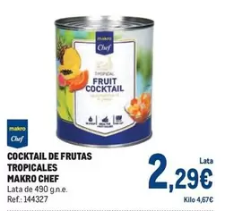 Oferta de Makro Chef - Cocktail De Frutas Tropicales por 2,29€ en Makro