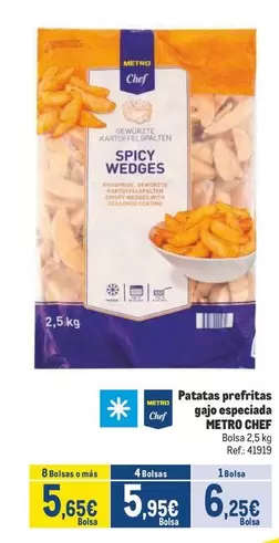 Oferta de Metro Chef - Patatas Prefritas Gajo Especial por 6,25€ en Makro