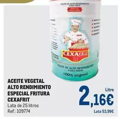 Oferta de Cexafrit - Aceite Vegetal Alto Rendimiento Especial Fritura  por 2,16€ en Makro