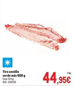 Oferta de Tira Costilla Cerdo Mas 600G por 44,95€ en Makro