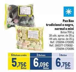 Oferta de Pan Bao Tradicional O Negro/ Normal O Mini por 6,75€ en Makro