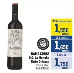 Oferta de Rama Corta - D.O. La Mancha Tinto Crianza por 1,75€ en Makro