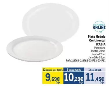 Oferta de Continental - Plato Modelo por 11,45€ en Makro