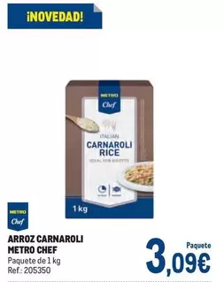 Oferta de Metro Chef - Arroz Carnaroli por 3,09€ en Makro