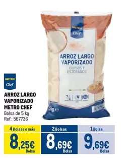 Oferta de Metro Chef - Arroz Largo Vaporizado por 9,69€ en Makro