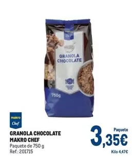 Oferta de Makro Chef - Granola Chocolate por 3,35€ en Makro