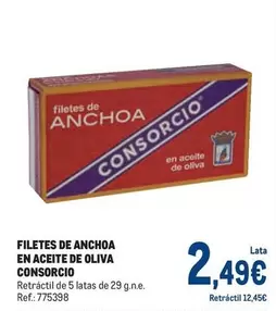 Oferta de Consorcio - Filetes De Anchoa En Aceite De Oliva por 2,49€ en Makro