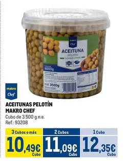 Oferta de Makro Chef - Aceitunas Pelotin por 12,35€ en Makro