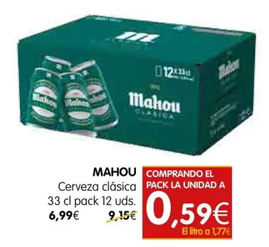 Oferta de Mahou - Cerveza Clasica por 0,59€ en Dicost