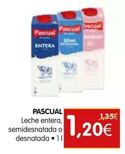 Oferta de Pascual - Leche Entera por 1,2€ en Dicost