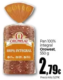 Oferta de Oroweat - Pan 100% Integral por 2,79€ en Unide Market