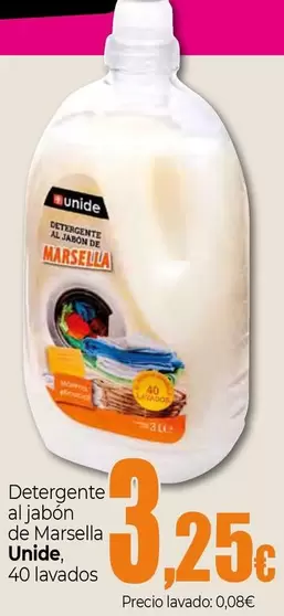 Oferta de Unide - Detergente Al Jabón De Marsella  por 3,25€ en Unide Supermercados