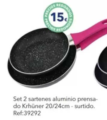 Oferta de Krhüner - Set 2 Sartenes Aluminio Prensado por 15€ en Tiendas MGI