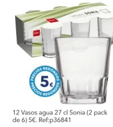 Oferta de 12 Vasos Agua por 5€ en Tiendas MGI